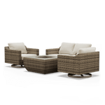 Denali Outdoor Loveseat with Swivel Chairs and Fire Pit - SunVilla Home
