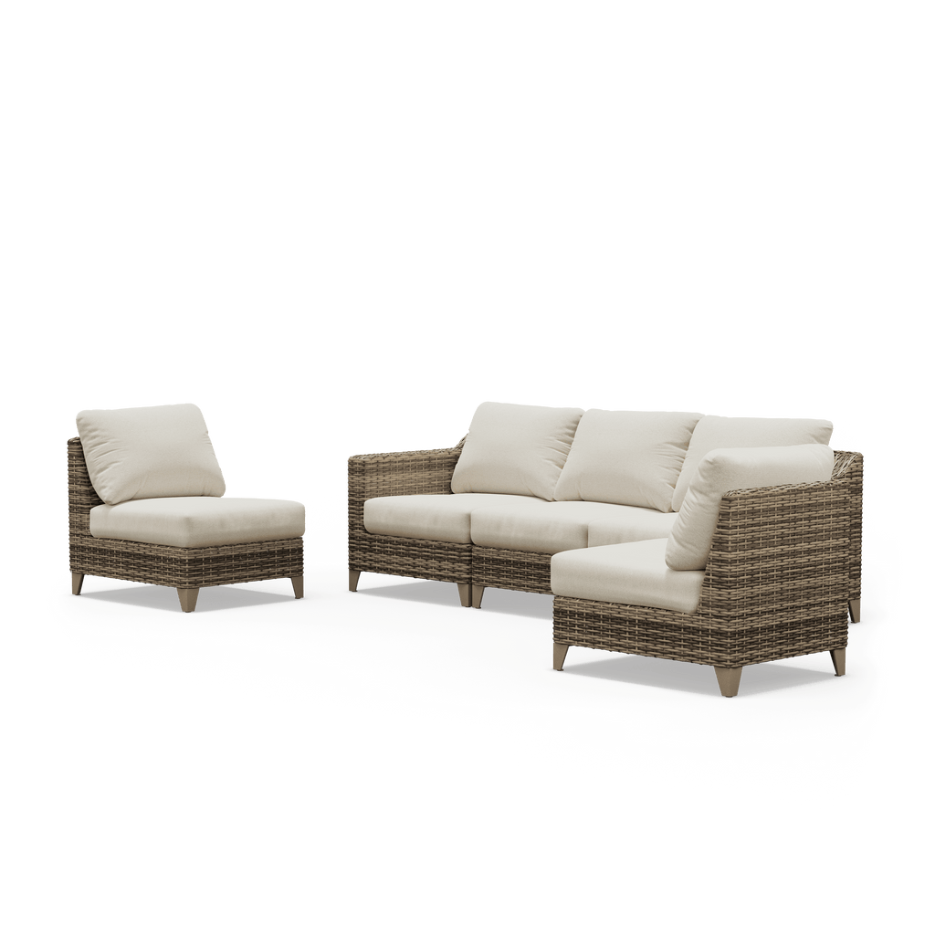Denali Outdoor Sofa with Slipper Patio Chairs Set