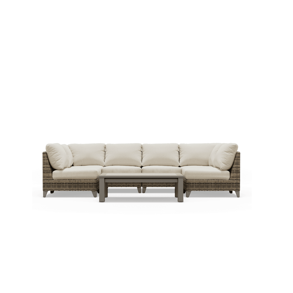 Denali Armless Outdoor U-Sectional and Coffee Table - SunVilla Home