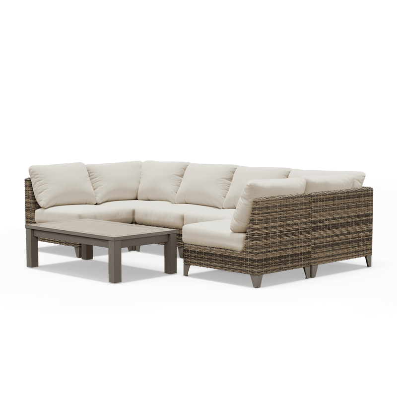 Denali Armless Outdoor U-Sectional and Coffee Table - SunVilla Home