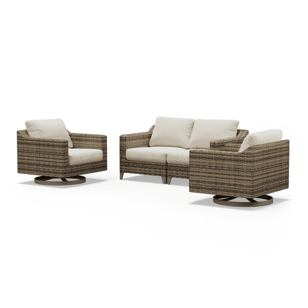 Denali Loveseat with Swivel-Rocking Lounge Chair Patio Set - SunVilla Home