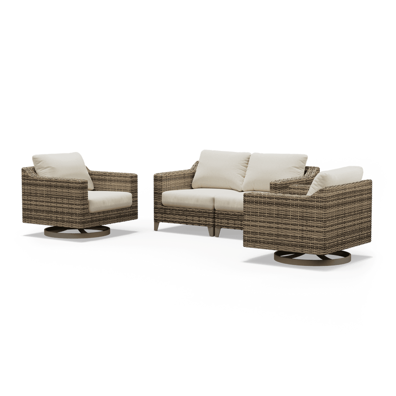 Denali Loveseat with Swivel-Rocking Lounge Chair Patio Set - SunVilla Home