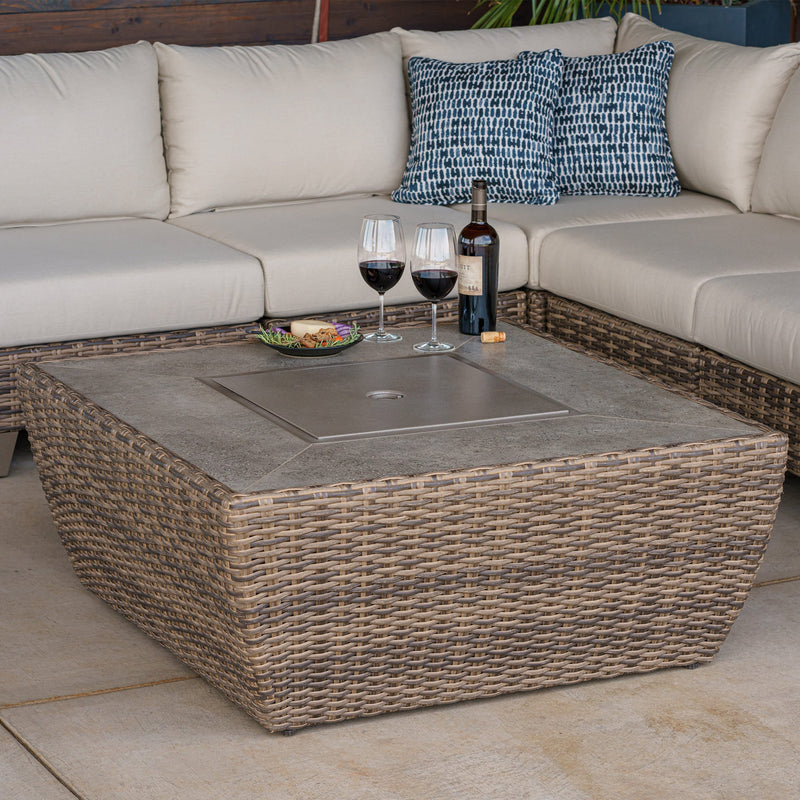 Denali Medium Outdoor Sectional with Fire Pit - SunVilla Home