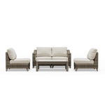 Denali Outdoor Loveseat with Armless Slipper Chairs and Coffee Table - SunVilla Home