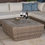 Denali Outdoor Loveseat with Armless Slipper Chairs and Fire Pit - SunVilla Home