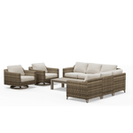 Denali Outdoor Sofa Set with Swivel Chairs and Coffee Table - SunVilla Home