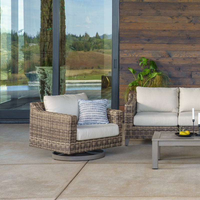 Denali Outdoor Sofa & Swivel-Rocking Lounge Chair Set - SunVilla Home