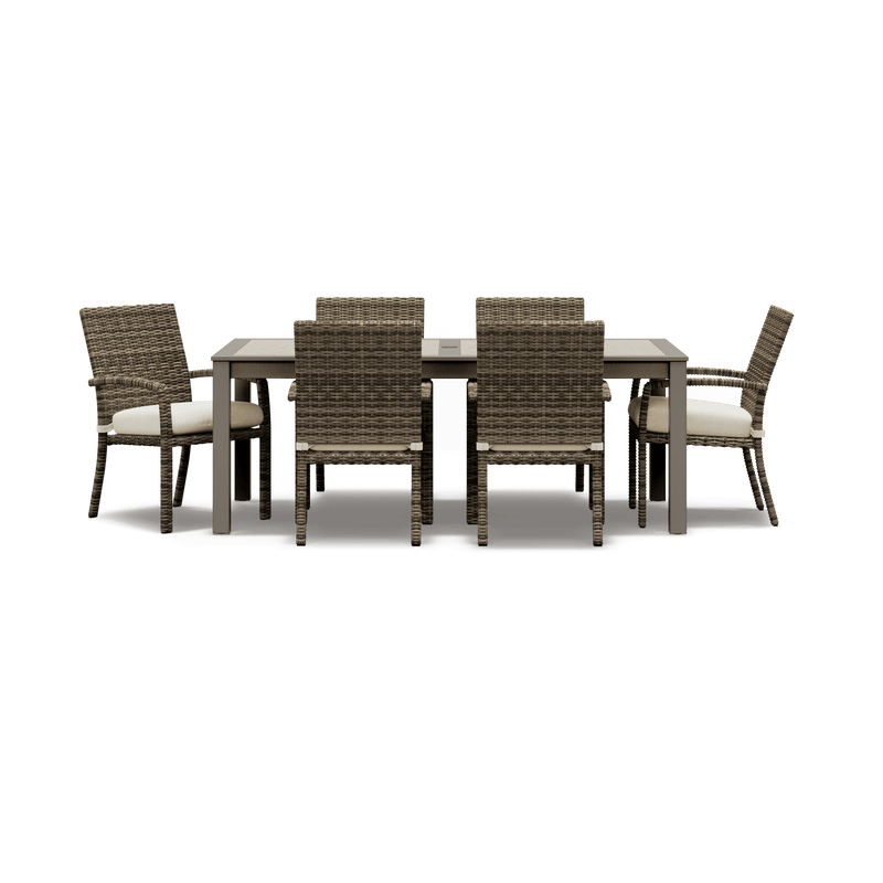 Denali Patio Dining Table & 6 Dining Armchairs - SunVilla Home
