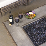 Wine and cheese board by Denali Small Outdoor Sectional with Fire Pit