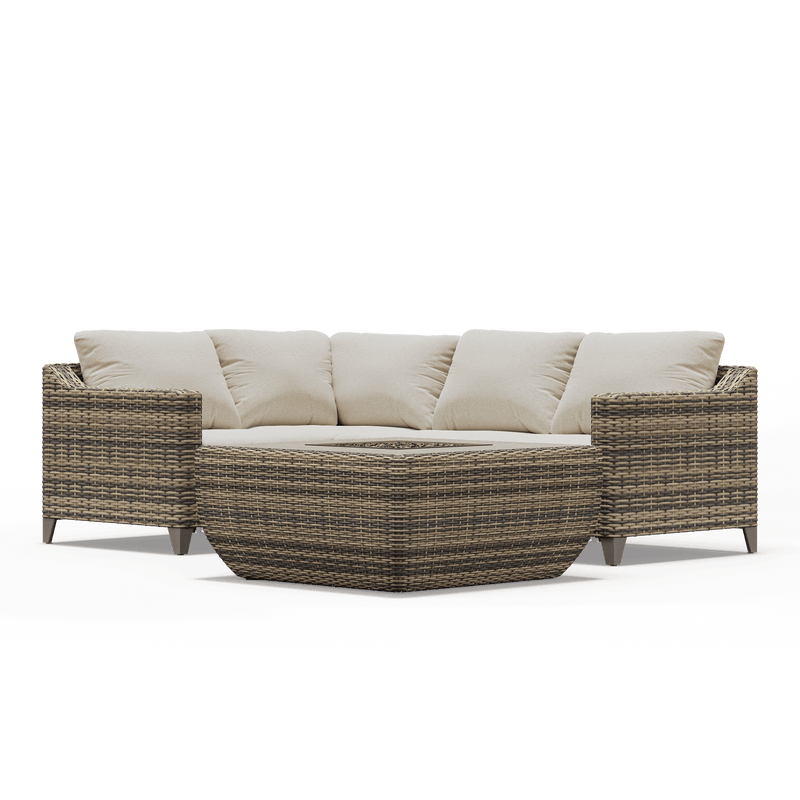 Denali Small Outdoor Sectional with Fire Pit Side View